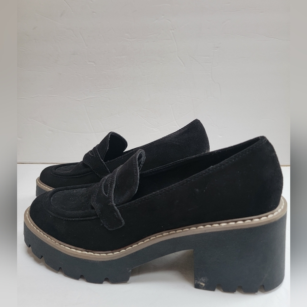 Dolce Vita Temecula Women's Black Suede Platform Loafers Size 10